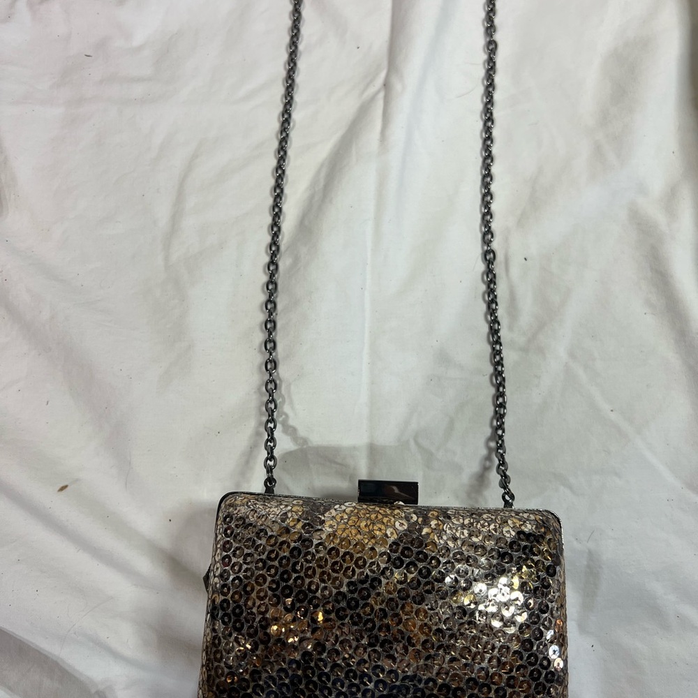 Bcbgeneration Sequin Chain Shoulder Bag - Black A… - image 1